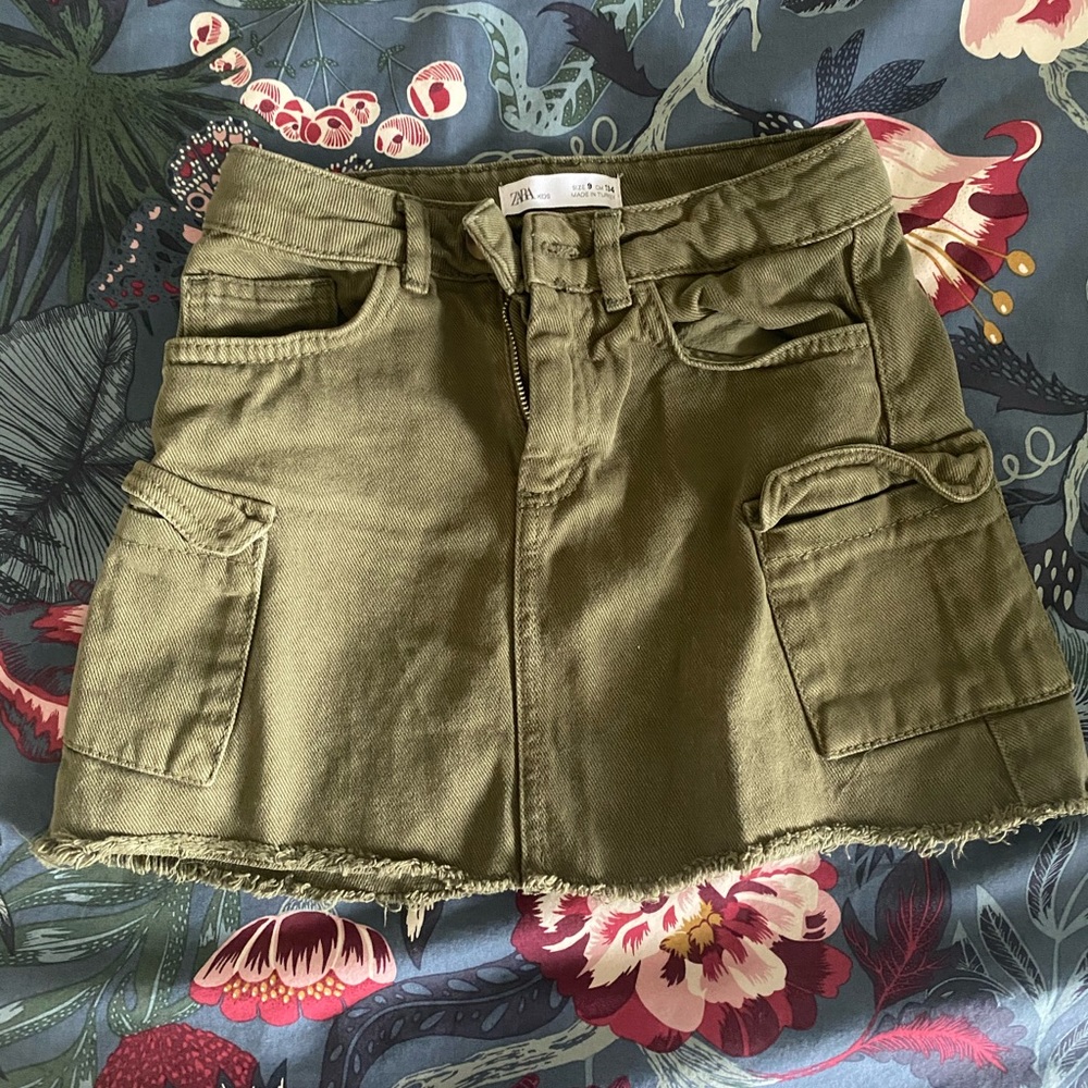 Army Green Zara Kids Skirt